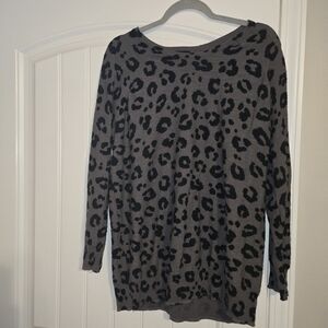 Torrid Gray and Black Animal Print Sweater